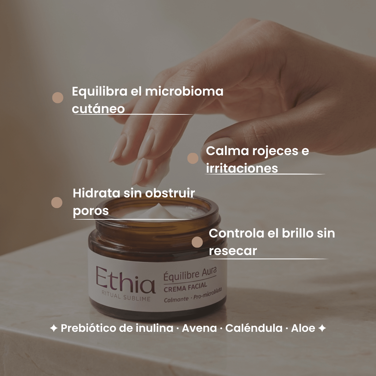 Équilibre Aura · Crema Facial para Piel Joven y sensible Textura ligera Beneficios | Dermocosmética Limpia - Ethia