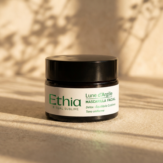 Mascarilla facial purificante Lune d'Argile de Ethia en frasco de vidrio