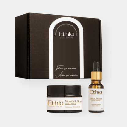 Pack Duo Sublime · Ritual Antiedad Piel Madura · Caja Regalo Crema hidratante y serum relleno | Dermocosmética Limpia - Ethia