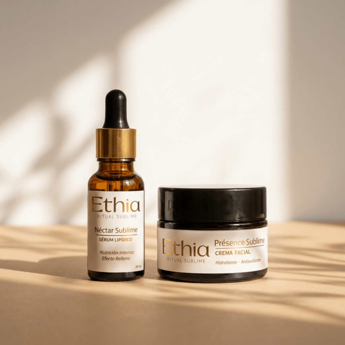 Pack Duo Sublime · Ritual Antiedad Piel Madura Día & Noche · Crema hidratante y serum relleno | Dermocosmética Limpia - Ethia
