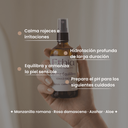 Brume Équilibre · Tónico facial calmante piel sensible y recativa · Beneficios hidratante | Dermocosmética Limpia - Ethia